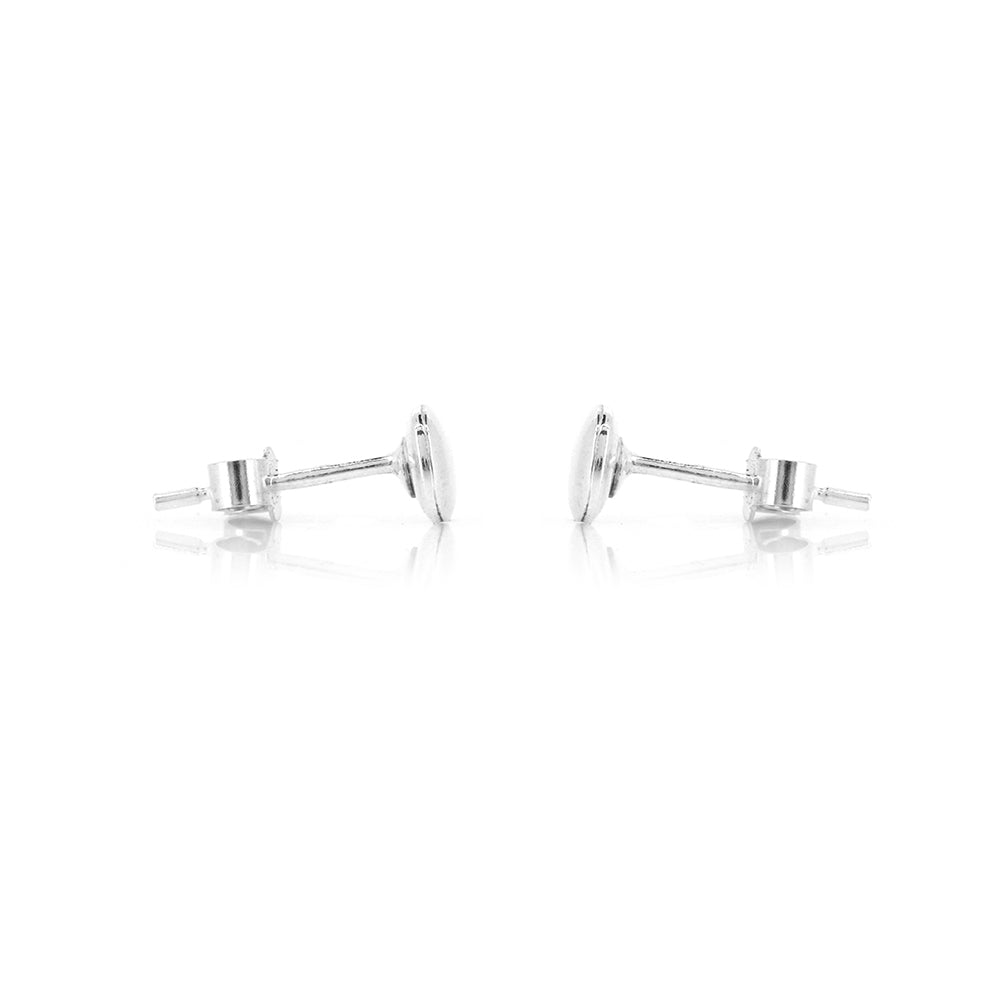Button 5mm Hollow Stud Earrings - Sterling Silver Stud Earrings