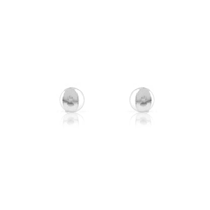 Button 5mm Hollow Stud Earrings - Sterling Silver Stud Earrings