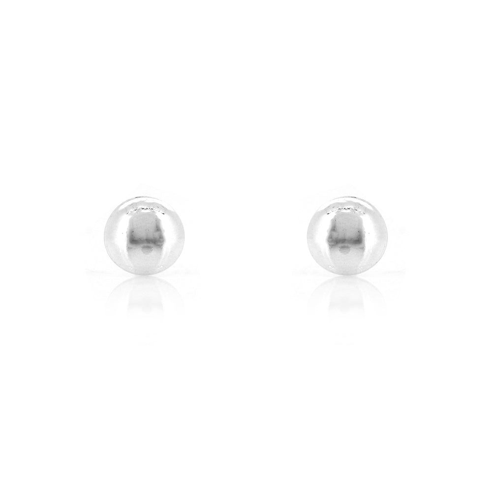 Button 7mm Hollow Stud Earrings - Sterling Silver Stud Earrings