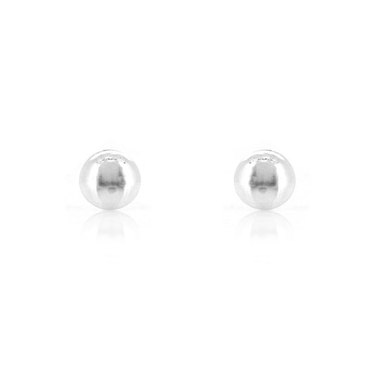 Button 7mm Hollow Stud Earrings - Sterling Silver Stud Earrings