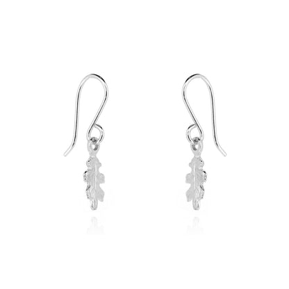 Oak Leaf Small Drop Earrings - Sterling Silver