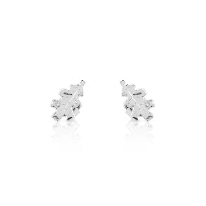Oak Leaf Medium Stud Earrings - Sterling Silver