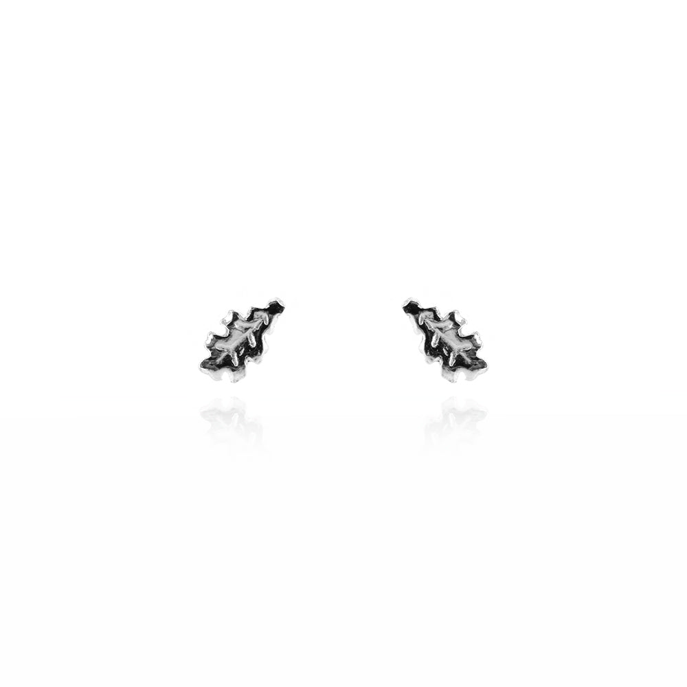 Oak Leaf Small Stud Earrings - Sterling Silver