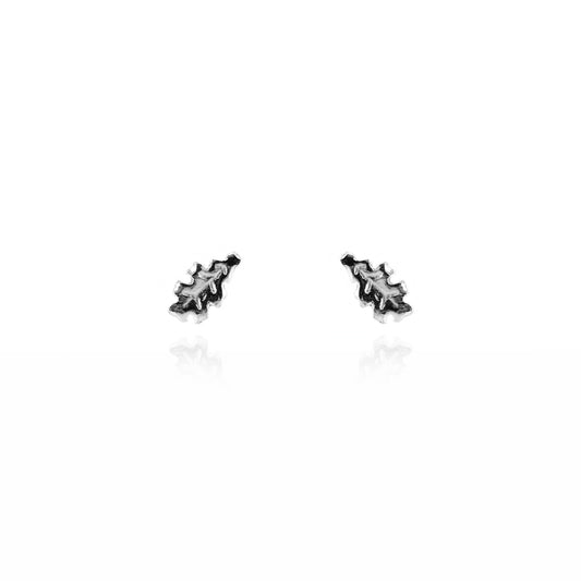 Oak Leaf Small Stud Earrings - Sterling Silver