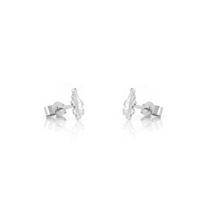 Oak Leaf Small Stud Earrings - Sterling Silver