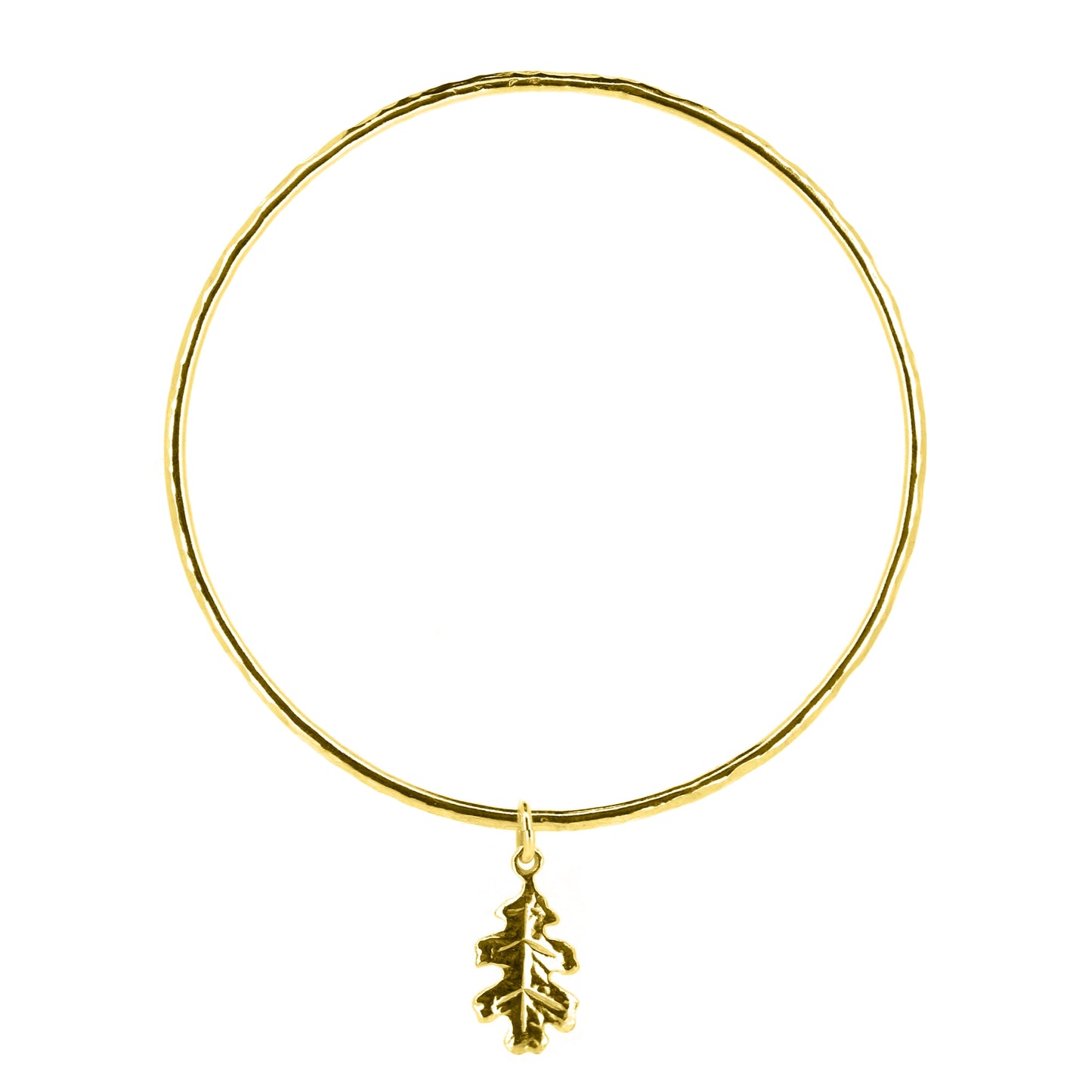 Oak Leaf Charm Bangle - Yellow Gold Vermeil