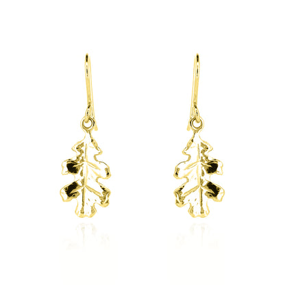 Oak Leaf Medium Drop Earrings - Yellow Gold Vermeil