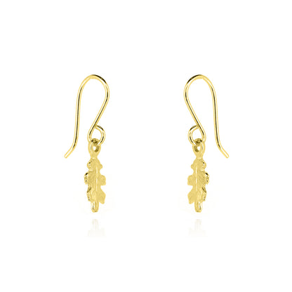 Oak Leaf Small Drop Earrings - Yellow Gold Vermeil