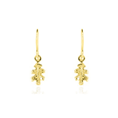 Oak Leaf Small Drop Earrings - Yellow Gold Vermeil