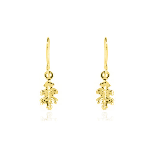 Oak Leaf Small Drop Earrings - Yellow Gold Vermeil