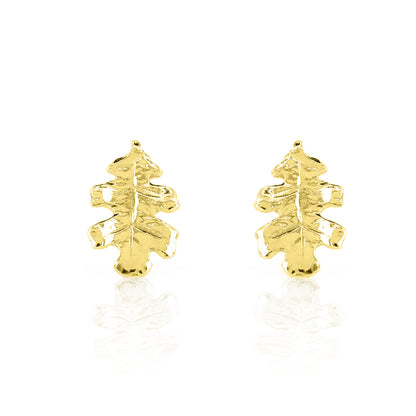 Oak Leaf Large Stud Earrings - Yellow Gold Vermeil
