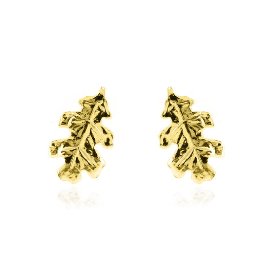Oak Leaf Large Stud Earrings - Yellow Gold Vermeil