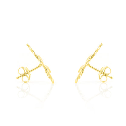 Oak Leaf Large Stud Earrings - Yellow Gold Vermeil