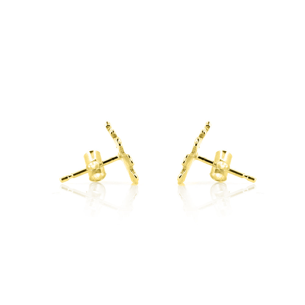 Oak Leaf Medium Stud Earrings - Yellow Gold Vermeil