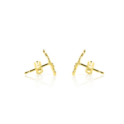 Oak Leaf Medium Stud Earrings - Yellow Gold Vermeil