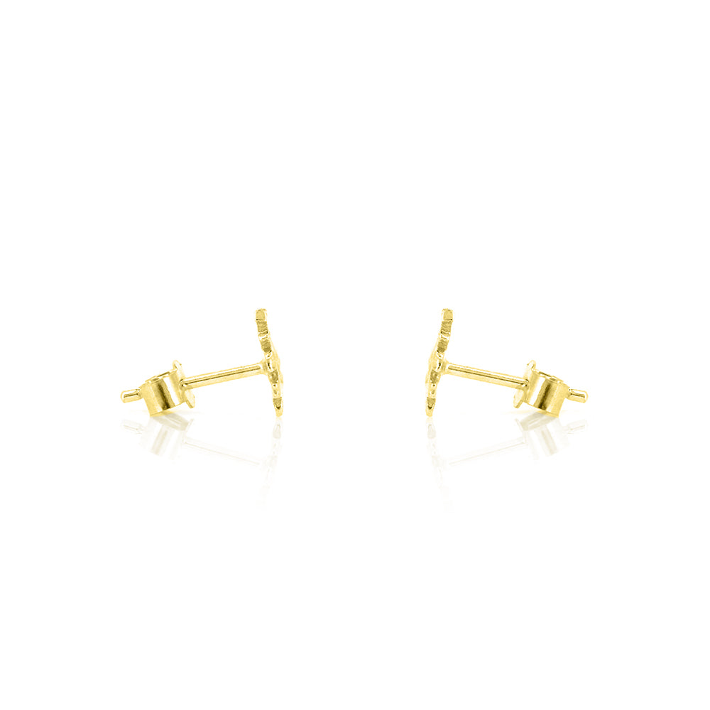 Oak Leaf Small Stud Earrings - Yellow Gold Vermeil