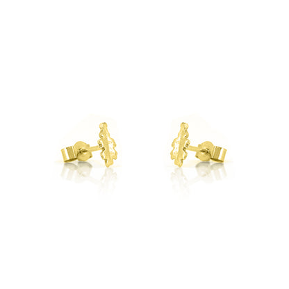 Oak Leaf Small Stud Earrings - Yellow Gold Vermeil