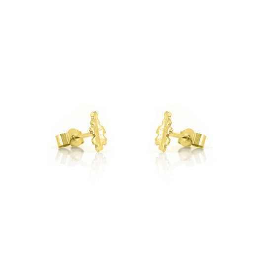 Oak Leaf Small Stud Earrings - Yellow Gold Vermeil