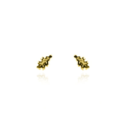 Oak Leaf Small Stud Earrings - Yellow Gold Vermeil