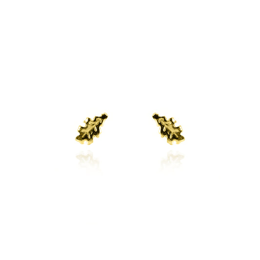 Oak Leaf Small Stud Earrings - Yellow Gold Vermeil