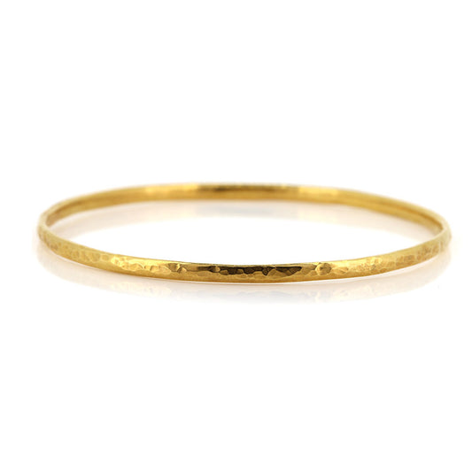 Esther Dappled Stacking Bangle - 3mm Width - Yellow Gold Vermeil Bangles