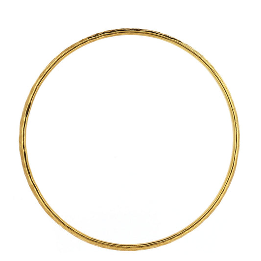 Esther Dappled Stacking Bangle - 4mm Width - Yellow Gold Vermeil Bangles
