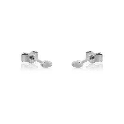 Micro Oval Stud Earrings - Sterling Silver Stud Earrings