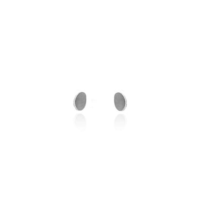 Micro Oval Stud Earrings - Sterling Silver Stud Earrings