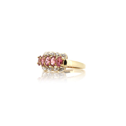 Pre-Owned - Pink Stone Dress Ring Rings