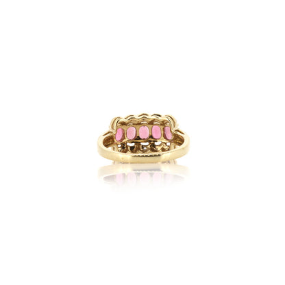 Pre-Owned - Pink Stone Dress Ring Rings