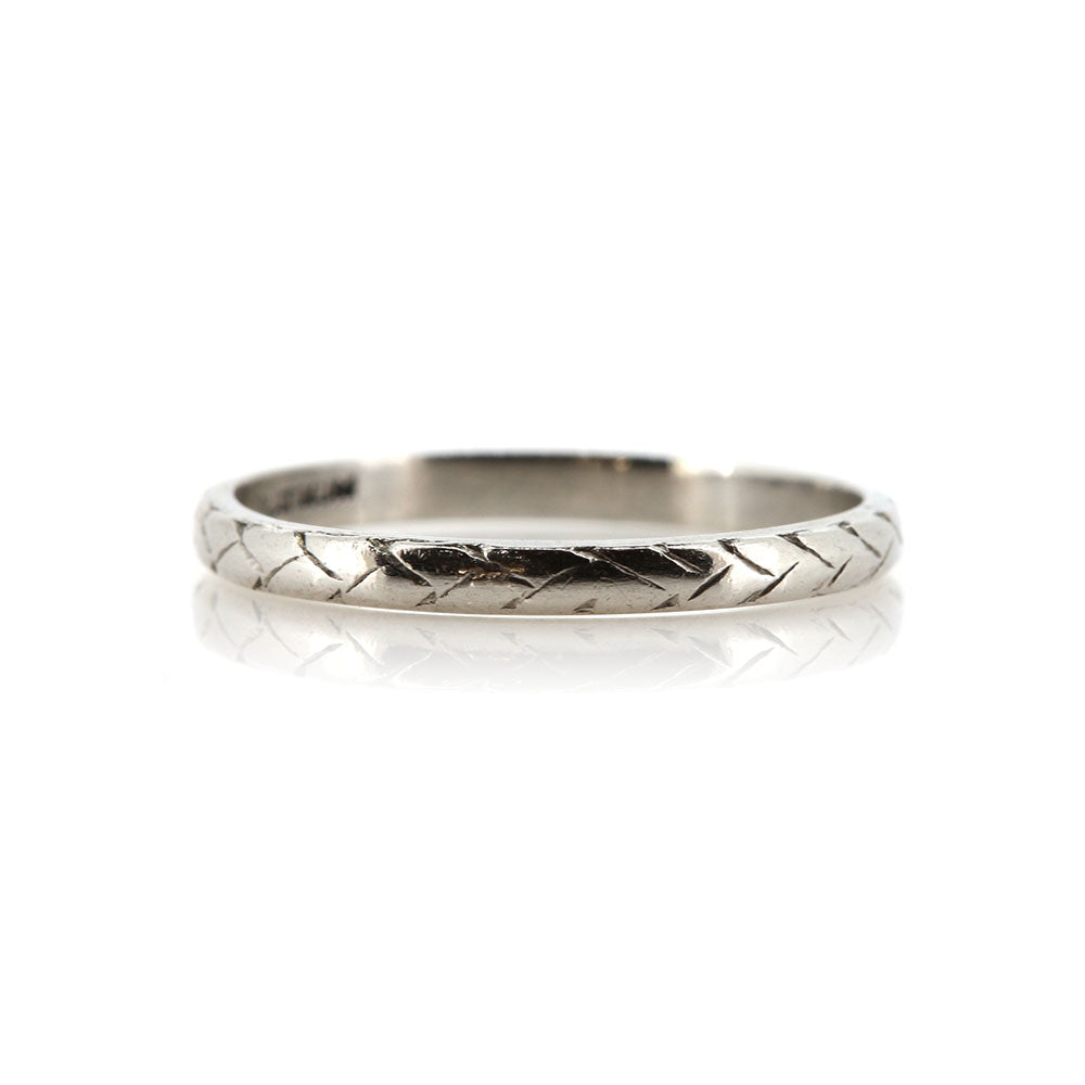 Vintage - Platinum Wedding Band Ring Rings