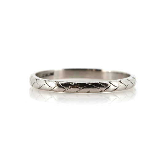 Vintage - Platinum Wedding Band Ring Rings