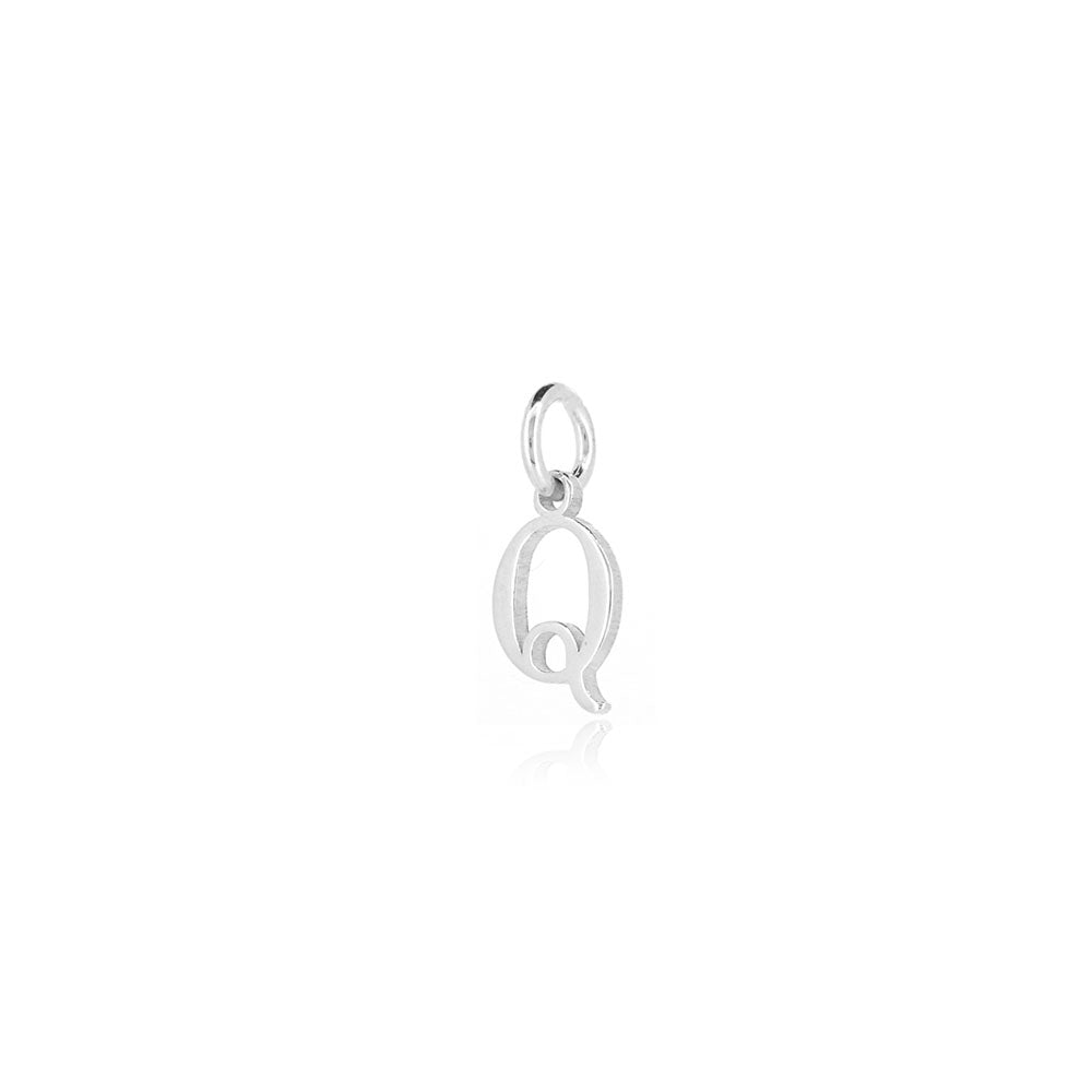 Initial "Q" Charm - Sterling Silver Pendants and Charms