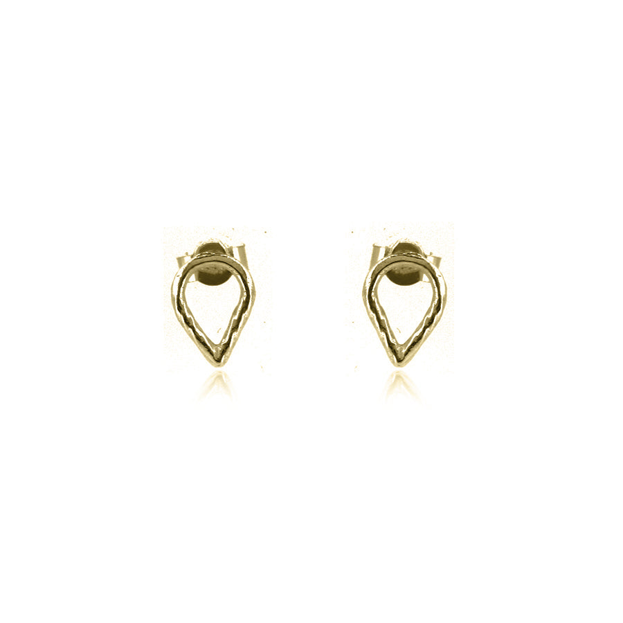 Lotus Petal Stud Earrings - 9ct Yellow Gold Stud Earrings