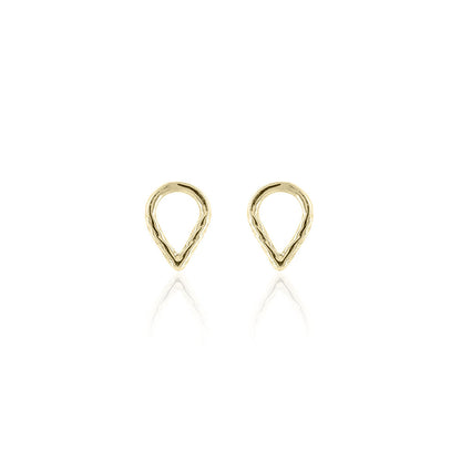Lotus Petal Stud Earrings - 9ct Yellow Gold Stud Earrings
