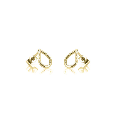 Raindrop Stud Earrings - 9ct Yellow Gold Stud Earrings