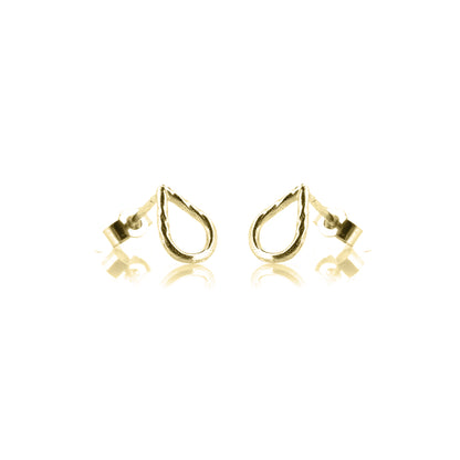 Raindrop Stud Earrings - 9ct Yellow Gold Stud Earrings