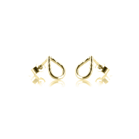 Raindrop Stud Earrings - 9ct Yellow Gold Stud Earrings