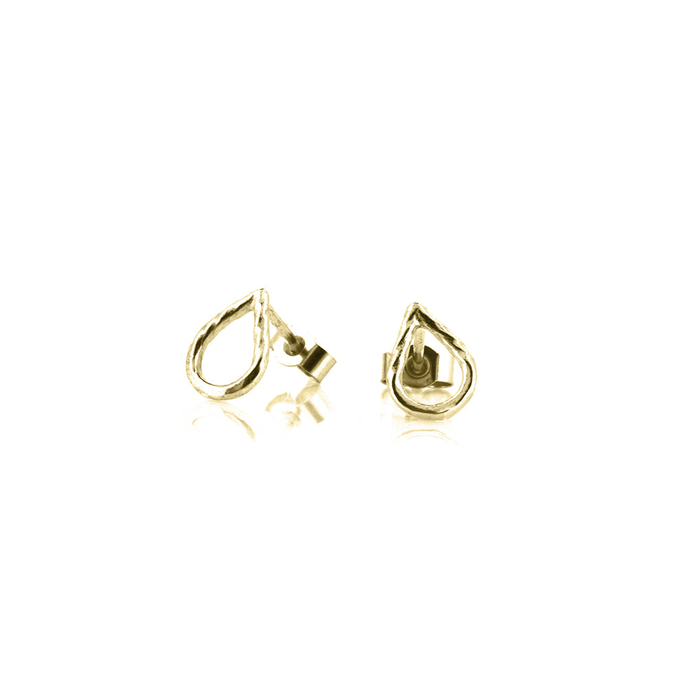 Raindrop Stud Earrings - 9ct Yellow Gold Stud Earrings