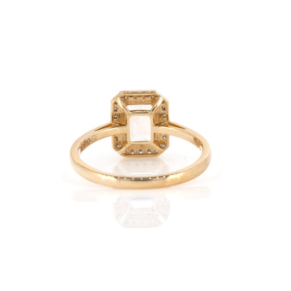 Morganite and Diamond 9ct yellow gold ring