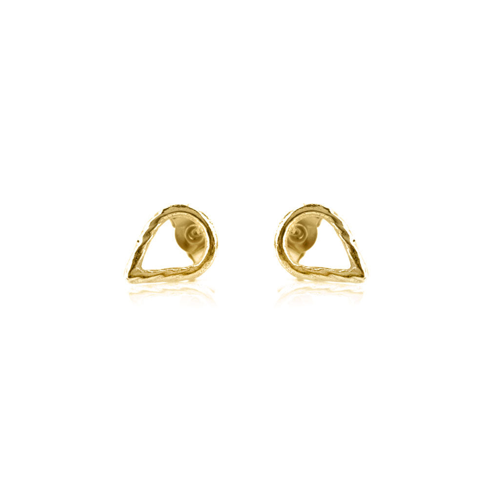 Lotus Petal Stud Earrings - Yellow Gold Vermeil Stud Earrings