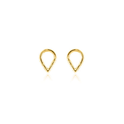 Lotus Petal Stud Earrings - Yellow Gold Vermeil Stud Earrings