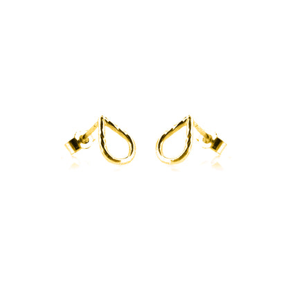 Raindrop Stud Earrings - Yellow Gold Vermeil Stud Earrings