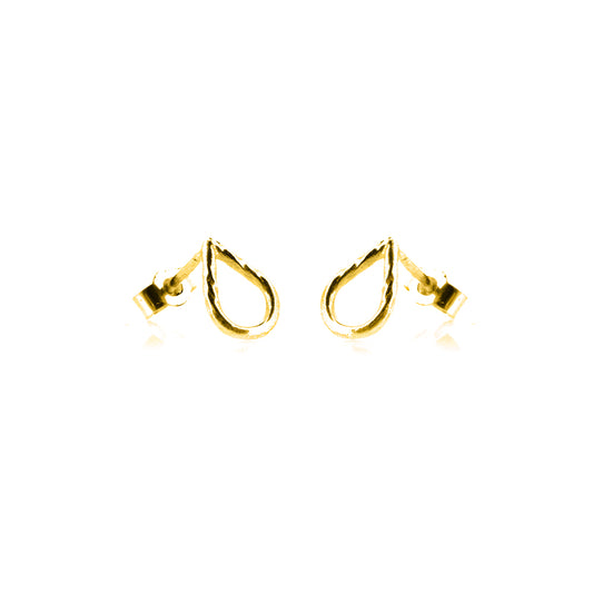 Raindrop Stud Earrings - Yellow Gold Vermeil Stud Earrings