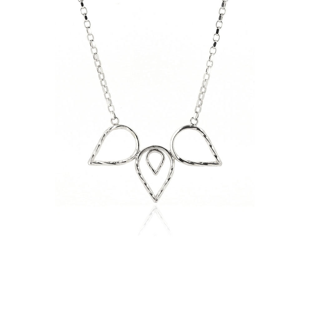 Lotus Blossom Statement Centrepiece Necklace - Sterling Silver Necklace