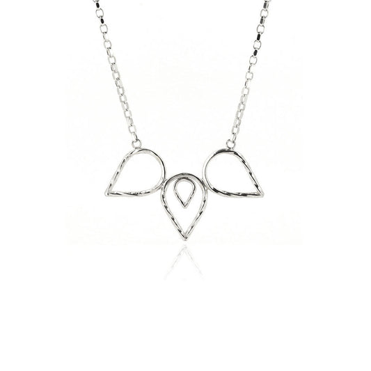 Lotus Blossom Statement Centrepiece Necklace - Sterling Silver Necklace