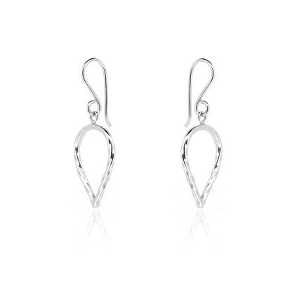 Lotus Petal Large Drop Earrings - Sterling Silver Drop Earrings
