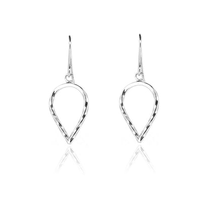 Lotus Petal Large Drop Earrings - Sterling Silver Drop Earrings