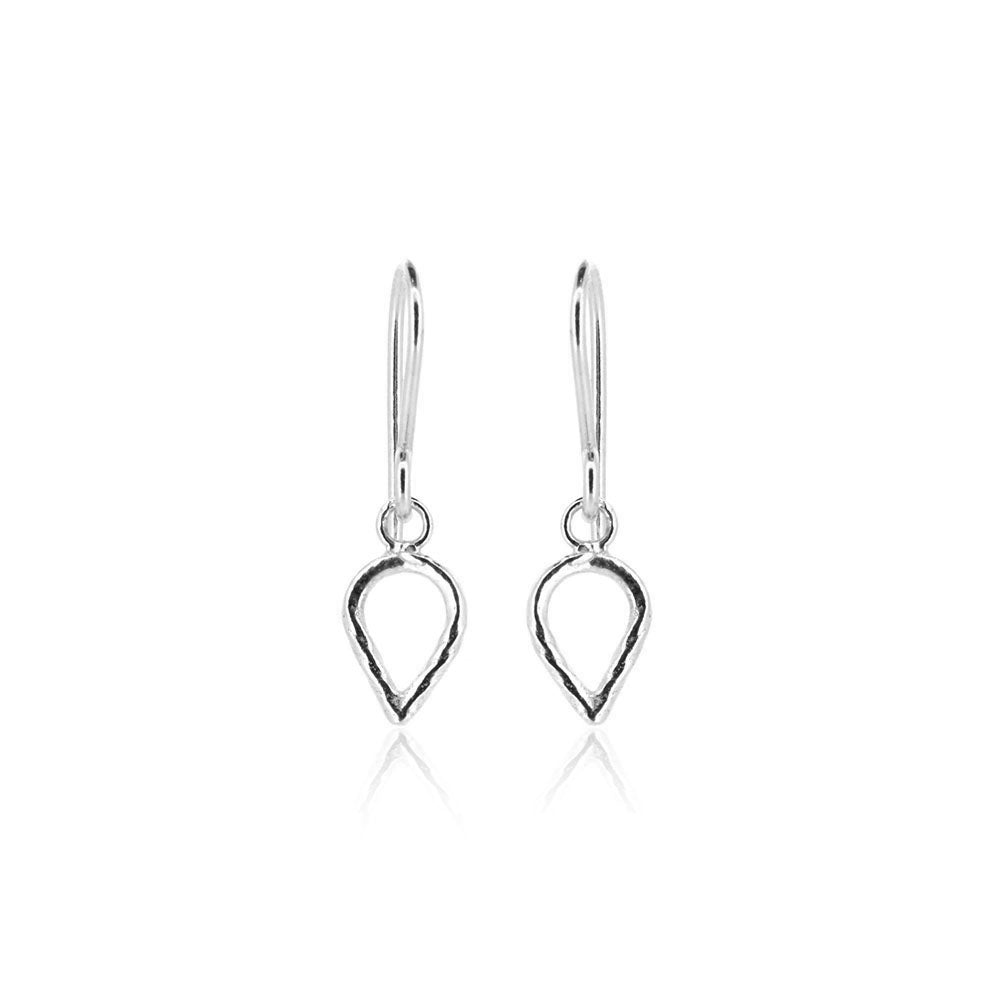 Lotus Petal Small Drop Earrings - Sterling Silver Drop Earrings