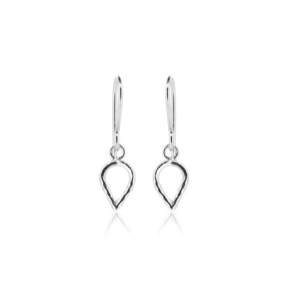 Lotus Petal Small Drop Earrings - Sterling Silver Drop Earrings